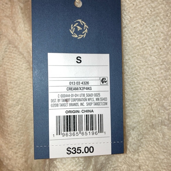 NWT Small V Neck Universal Thread Women's Knitted Sweater Cream Buttons Textured - Picture 4 of 9